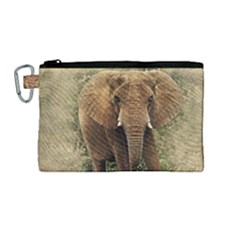 Elephant Animal Art Abstract Canvas Cosmetic Bag (medium)