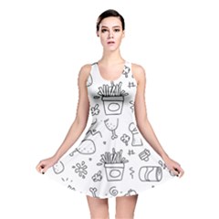 Set Chalk Out Scribble Collection Reversible Skater Dress by Celenk