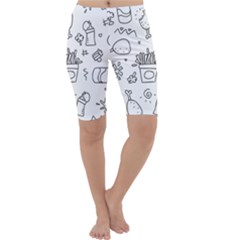 Set Chalk Out Scribble Collection Cropped Leggings  by Celenk