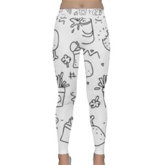 Set Chalk Out Scribble Collection Classic Yoga Leggings by Celenk