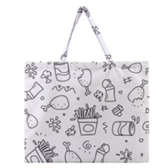 Set Chalk Out Scribble Collection Zipper Large Tote Bag by Celenk