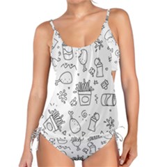 Set Chalk Out Scribble Collection Tankini Set by Celenk