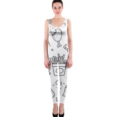 Set Chalk Out Scribble Collection Onepiece Catsuit by Celenk