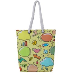 Cute Sketch Child Graphic Funny Full Print Rope Handle Tote (small)