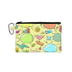 Cute Sketch Child Graphic Funny Canvas Cosmetic Bag (small) by Celenk