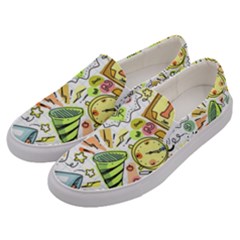 Doodle New Year Party Celebration Men s Canvas Slip Ons by Celenk