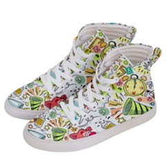 Doodle New Year Party Celebration Men s Hi-top Skate Sneakers by Celenk