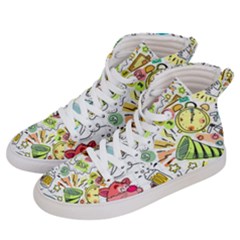 Doodle New Year Party Celebration Women s Hi-top Skate Sneakers by Celenk