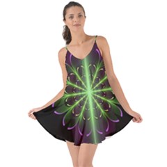 Fractal Purple Lime Pattern Love The Sun Cover Up by Celenk