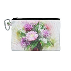 Flowers Roses Bouquet Art Nature Canvas Cosmetic Bag (medium) by Celenk
