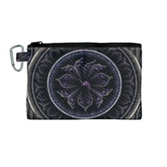 Fractal Abstract Purple Majesty Canvas Cosmetic Bag (medium)
