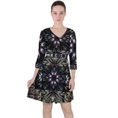 Fractal Design Pattern Texture Ruffle Dress