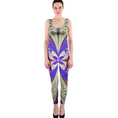 Fractal Splits Silver Gold Onepiece Catsuit by Celenk