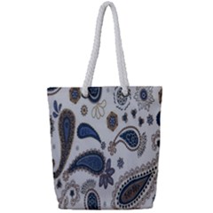 Pattern Embroidery Fabric Sew Full Print Rope Handle Tote (small)