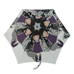 Dolly Girl In Purple Mini Folding Umbrellas by Valentinaart