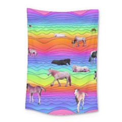 Horses In Rainbow Small Tapestry by CosmicEsoteric