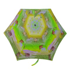Cows And Clouds In The Green Fields Mini Folding Umbrellas by CosmicEsoteric