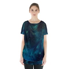 Green Space All Universe Cosmos Galaxy Skirt Hem Sports Top by Celenk
