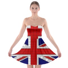 Union Jack Flag Uk Patriotic Strapless Bra Top Dress by Celenk