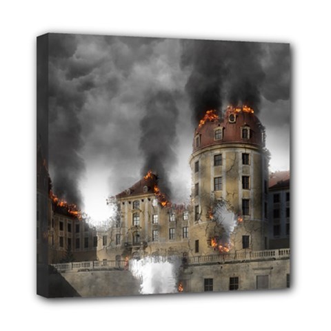 Destruction Apocalypse War Disaster Mini Canvas 8  X 8  by Celenk