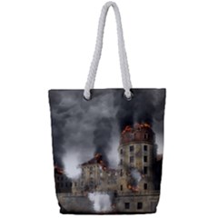 Destruction Apocalypse War Disaster Full Print Rope Handle Tote (small)