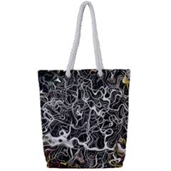 Abstract Pattern Backdrop Texture Full Print Rope Handle Tote (small)