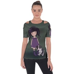 Dolly Girl And Dog Short Sleeve Top by Valentinaart