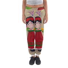 Frida Kahlo Doll Women s Jogger Sweatpants by Valentinaart