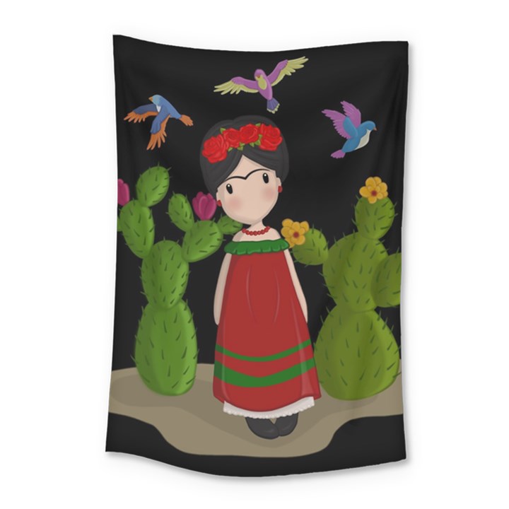 Frida Kahlo doll Small Tapestry