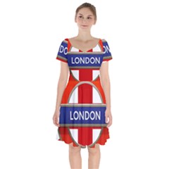 London England Short Sleeve Bardot Dress by Celenk