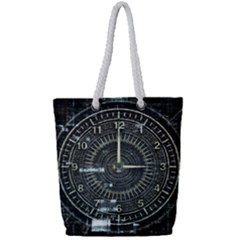 Time Machine Science Fiction Future Full Print Rope Handle Tote (small)