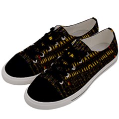 Hot As Candles And Fireworks In The Night Sky Men s Low Top Canvas Sneakers by pepitasart