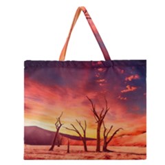 Desert Arid Dry Drought Landscape Zipper Large Tote Bag by Celenk