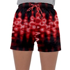 Red And Black Wave Pattern Sleepwear Shorts by Celenk