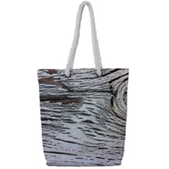 Wood Knot Fabric Texture Pattern Rough Full Print Rope Handle Tote (small)