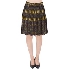 Hot As Candles And Fireworks In Warm Flames Velvet High Waist Skirt by pepitasart