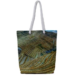 Rice Field China Asia Rice Rural Full Print Rope Handle Tote (small)