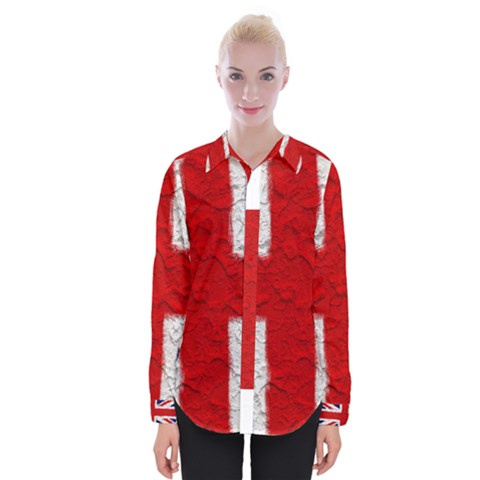 Union Jack Flag National Country Womens Long Sleeve Shirt by Celenk