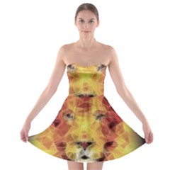 Fractal Lion Strapless Bra Top Dress by Celenk