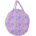 Pink Retro Dots Giant Round Zipper Tote View1
