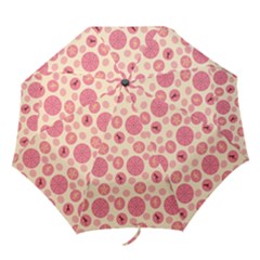 Cream Retro Dots Folding Umbrellas by snowwhitegirl