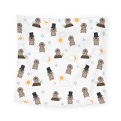 Groundhog Day Pattern Square Tapestry (small) by Valentinaart