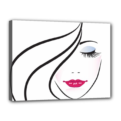 Makeup Face Girl Sweet Canvas 16  X 12  by Mariart