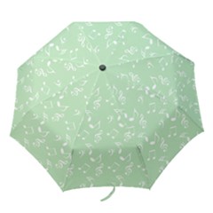 Mint Green White Music Folding Umbrellas by snowwhitegirl