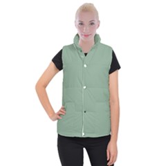 Mossy Green Women s Button Up Puffer Vest by snowwhitegirl