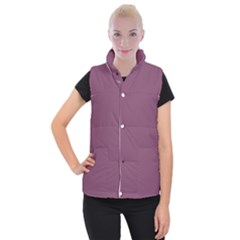 Medium Grape Women s Button Up Puffer Vest by snowwhitegirl