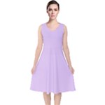 Lilac Morning V-Neck Midi Sleeveless Dress 