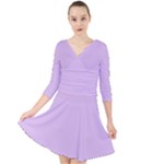 Lilac Morning Quarter Sleeve Front Wrap Dress	