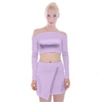 Lilac Morning Off Shoulder Top with Mini Skirt Set