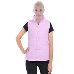 Soft Pink Women s Button Up Puffer Vest by snowwhitegirl